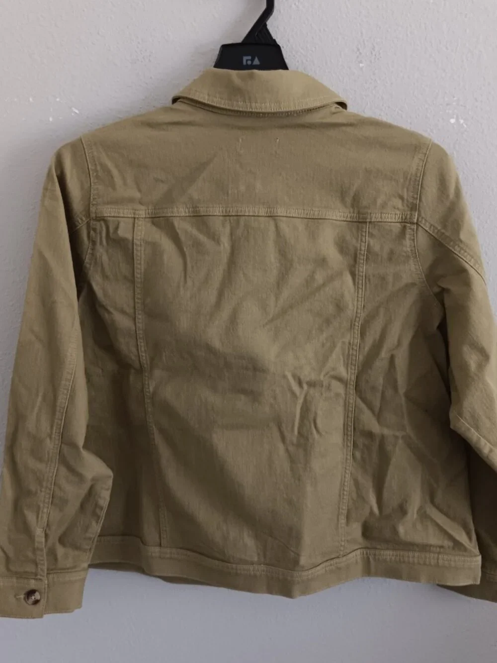 Denim & Co. Classic Stretch Denim Jacket with Welt Pockets, Green Sz 1X a698540